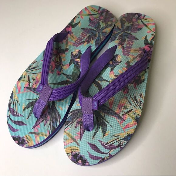 Reel Legends tropical sandals flip flops W SZ 10 - Picture 1 of 5